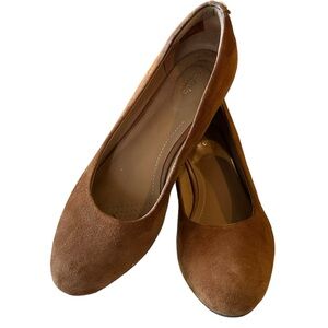 Clarks Brown Suede Wedges 7.5